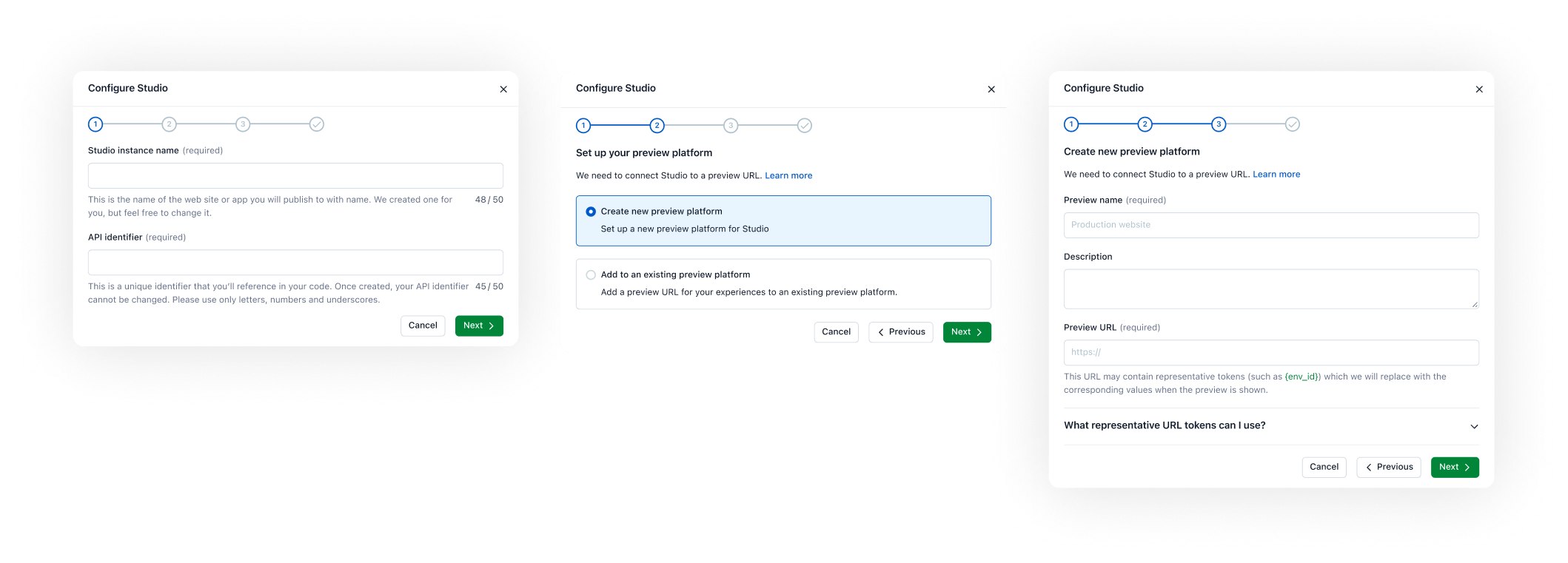 Contentful Studio setup wizard