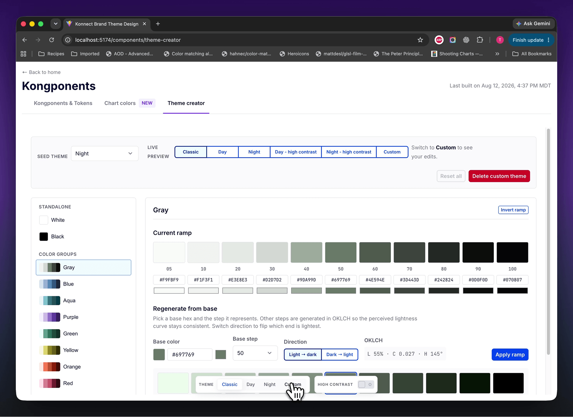 Live design token experimentation tool